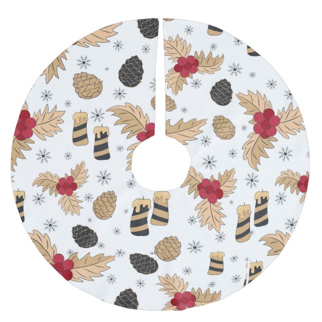 Gräs Cone och Holly Julgran Skirt Julgransmatta Borstad Polyester (Framsidan)