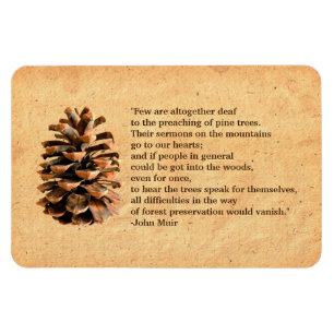 Gräs Cone och John Muir Quote Magnet