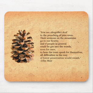 Gräs Cone och John Muir Quote Musmatta