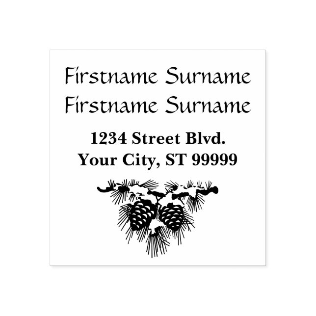 Gräs Cone-Returadressen  Rubber Frimärke Stämpel (Tryck)