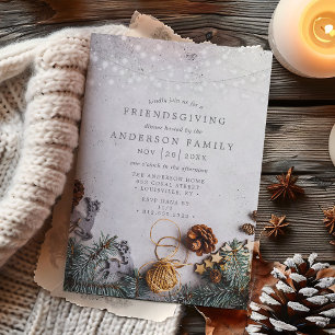 Gräs Cone String Ljus Rustic Friendsgiving Inbjudningar