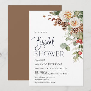 Gräs Cone Winter Blommigt Inbjudningskort för möhi