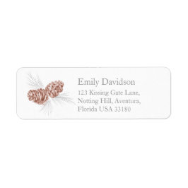 Gräs cones art brun grått bröllop-svarsetiketter returadress etikett