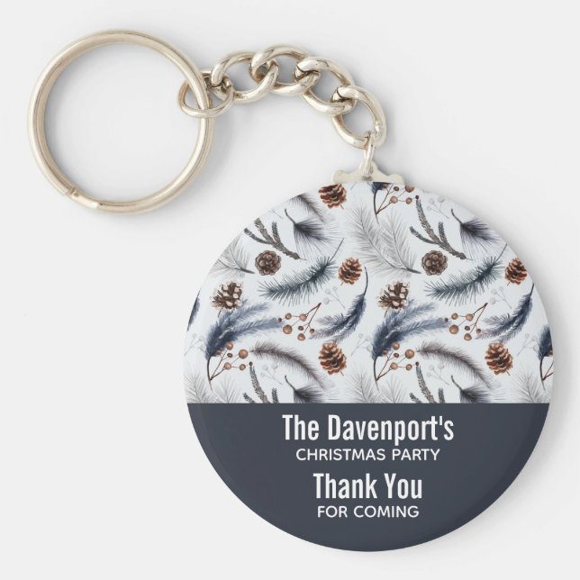 Gräs Cones & Gräs Nål Mönster Nyckelring (Framsidan)