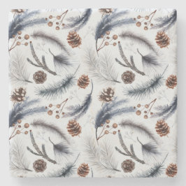 Gräs Cones & Gräs Nål Mönster Stenunderlägg