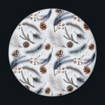 Gräs Cones & Gräs Nål Winter Mönster Magnet<br><div class="desc">En magnet med ett vackert mönster. Gräs-koner,  fjädrar,  gräs nål och bärsaft. Rustik vattenfärgsdesign.</div>