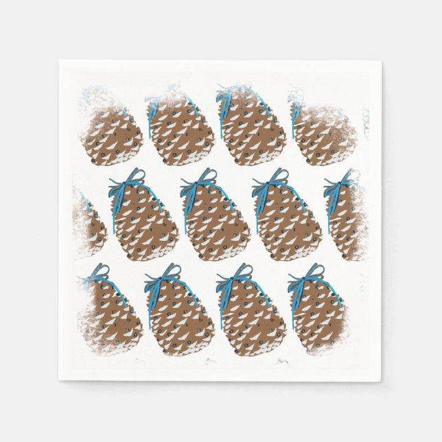 Gräs Cones Helgdag Decor Pappersservett (Framsidan)