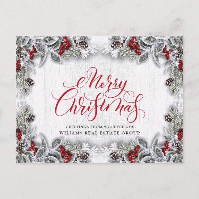 Gräs Cones jul Helgdag Corporate Hälsning Vykort (Framsida)