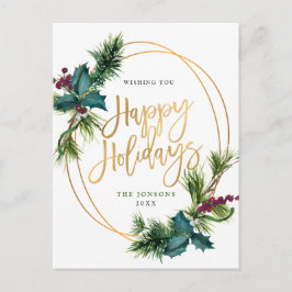 Gräs Cones Julhälsningar elegant i Guld jul Vykort