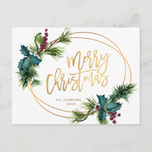 Gräs Cones Julhälsningar elegant i Guld jul Vykort