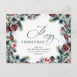 Gräs Cones Julhälsningar julkrans Vykort