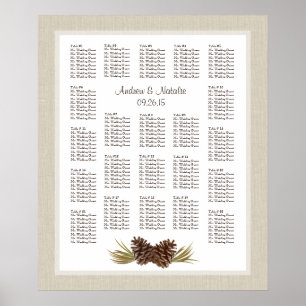 Gräs Cones Light Burlap Bröllop-sätesdiagram Poster