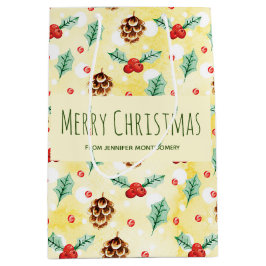 Gräs Cones och Holly jul Mönster