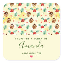 Gräs Cones och Holly jul Mönster Kitchen