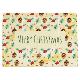 Gräs Cones och Holly Mönster God jul