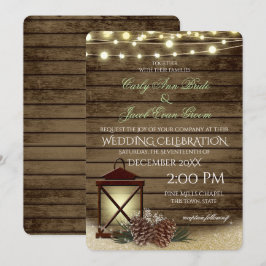 Gräs Cones och Lantern Rustic Barnwood Ljus Inbjudningar