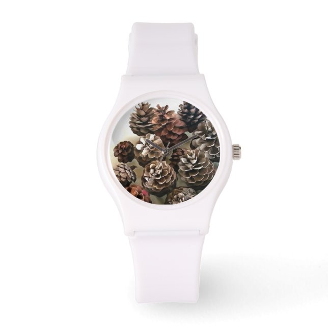 Gräs Cones Organiska julprydnadsföremål Art Armbandsur (Framsida)