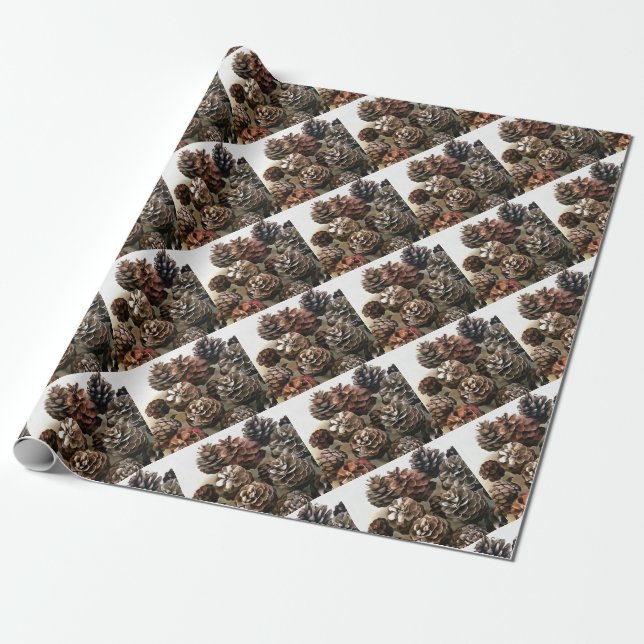 Gräs Cones Organiska julprydnadsföremål Art Presentpapper (Utrullad)