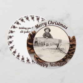 Gräs Cones Ramed Photo Gamle Fashioned jul