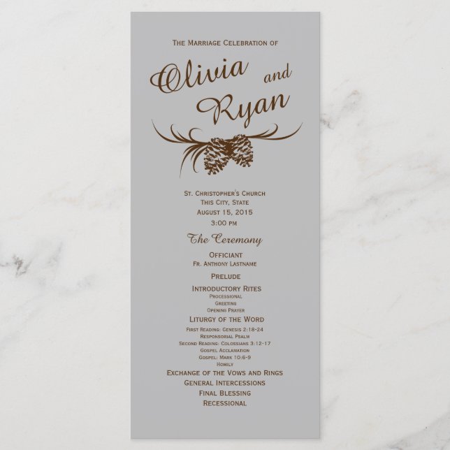 Gräs Cones Rustic Silver och Brown Program (Framsida)