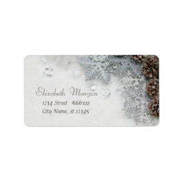 Gräs Cones,Snöflingor jul Adressetikett