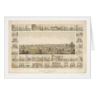 Gräs dalen, den panorama- kartan 1858 (0663A) fö Hälsningskort