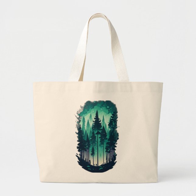Gräs Forest Landcape Jumbo Tote Jumbo Tygkasse (Framsidan)