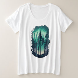 Gräs Forest Landscape Women's Plus Storlek T Shirt