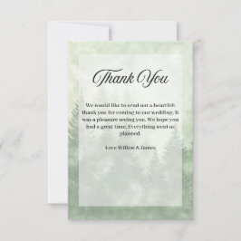 Gräs Forest Rustic-Landsbyggsbröllopet med minimal Tack Kort