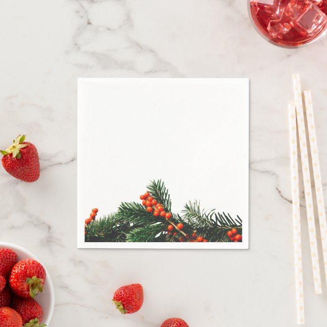 Gräs Gren med Gröntarna Berries Pappersservett (Insitu)