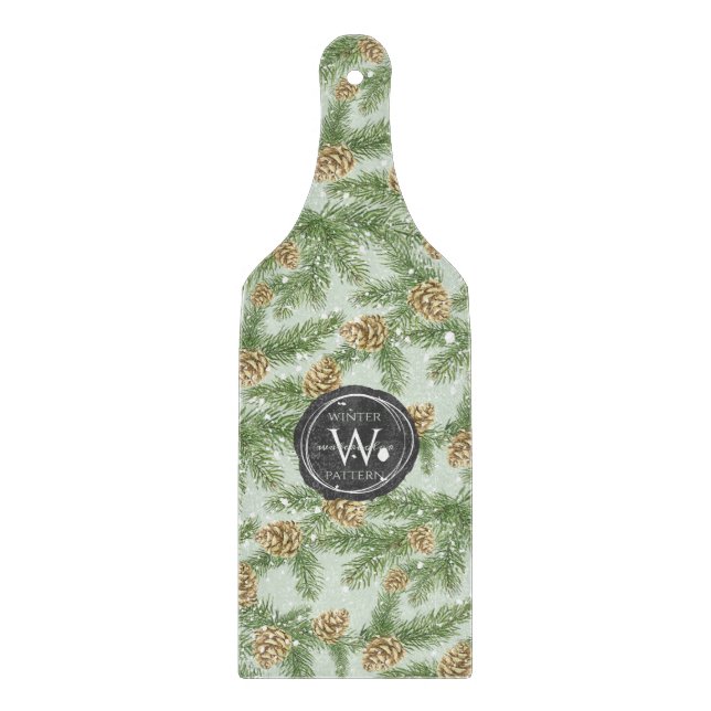 Gräs Grenar & Gräs Cones Watercolor Mönster (Framsidan)