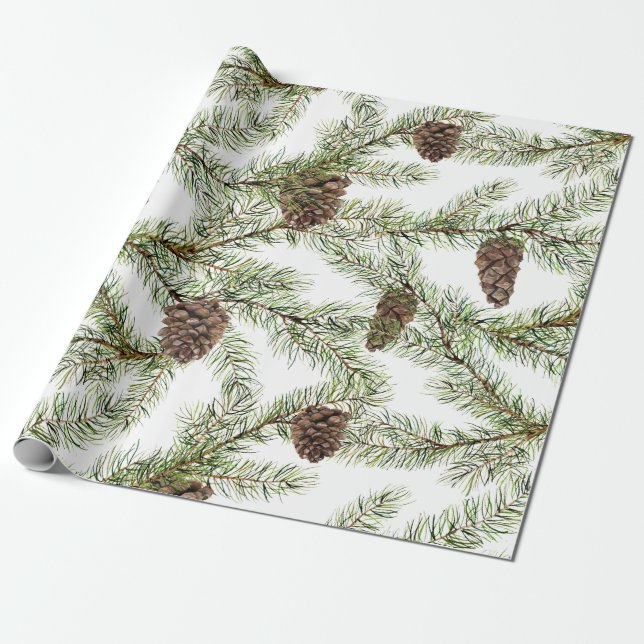 Gräs grenar och jul, nyår presentpapper (Utrullad)