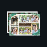 Gräs Grenar Sex Photo Collage Anpassningsbar Inbjudningar<br><div class="desc">White ramar med grönt gräs grenar, boughs and gräs nål water Graphics, ramar 6 av dina bilder-, snyggt- och klassyt helgdag-julkort. Överför sex av dina favoritbilder av bilder eller digitala bilder för ett enkelt fotomallkort. Kvalitet, professionell tittar design med tunt vit ram och elegant och anpassningsbar. Denna fotomontagning under det...</div>