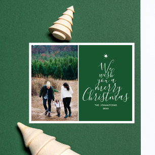 Gräs Grönt Elegant Julgran Photo Helg Vykort