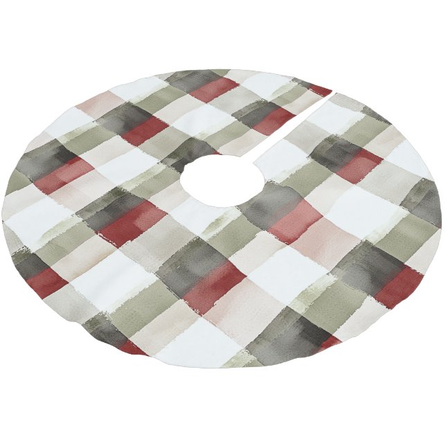 Gräs Grönt Elfenbenskusten - Röda Randen - jul Julgransmatta Borstad Polyester (Vinklad)