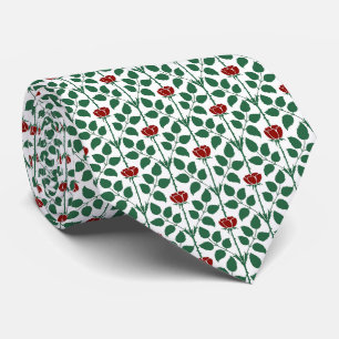 Gräs Grönt och Röda Briar Ro Tie Slips