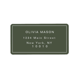 Gräs Grönt Simple Modern Return Address Label Adressetikett