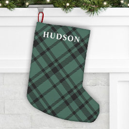 Gräs Grönt Tartan PPersonlig Namn Liten Julstrumpa