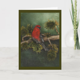 Gräs Grosbeak-julkort Helgkort