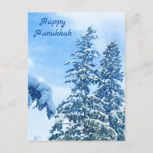 Gräs Hanukkah Helgdag Card täckt av snö Helg Vykort
