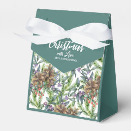 Gräs-ikoner God jul vattenfärgsvit grönt Presentaskar