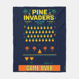 Gräs Invaders-Pineapple Empire Retro Games Series Fleecefilt