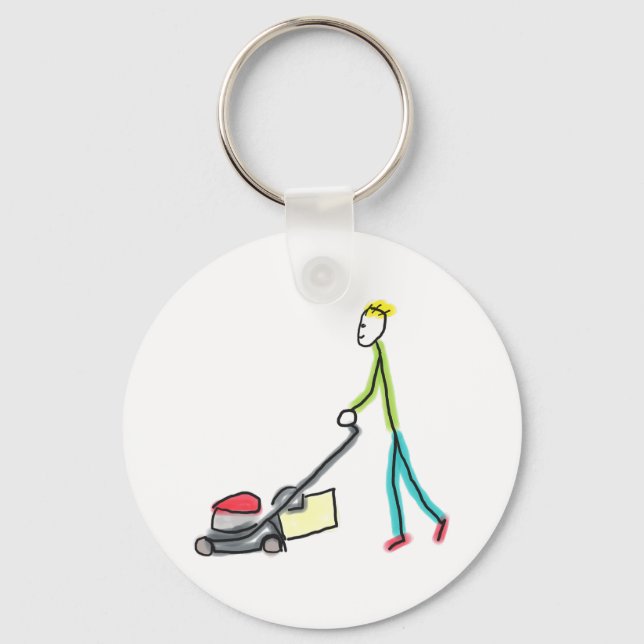 Gräs Klippande Stickman Nyckelring (Framsida)