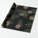 Gräs Kon/Fir Mönster Presentpapper<br><div class="desc">Omslagning av Pappra Gräs Cone/Fir Mönster Vintage Festive/Jul/Unique Anpassade BACKGROUND FÄRG</div>