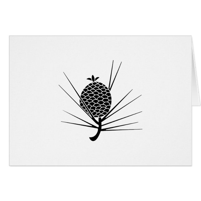 Gräs-kon med nål hälsningskort (Framsidan Horizontal)