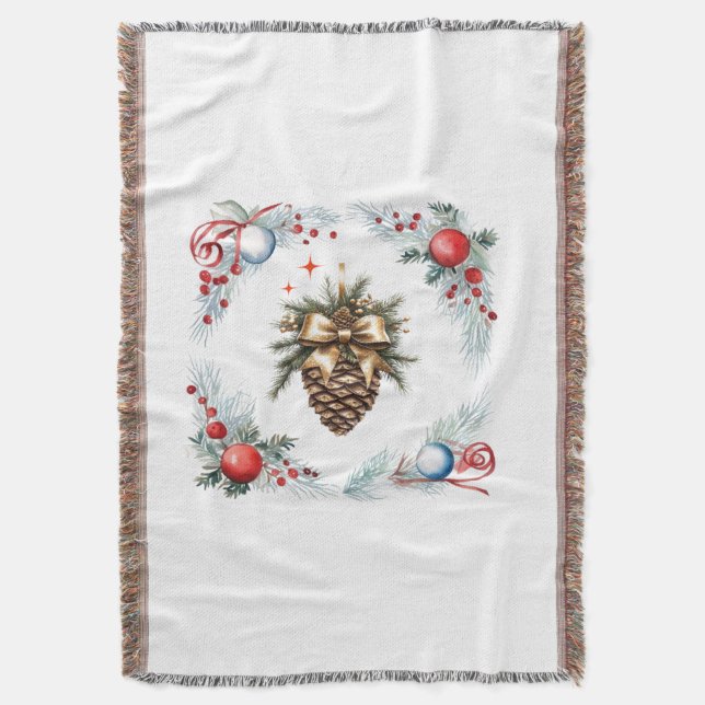 Gräs Kon, omgiven av andedräkt och prydnadsföremål Filt (Framsidan Vertikal)