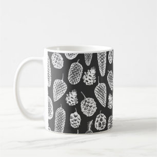Gräs konar hand plockade sömlös mönster. Botaniskt Kaffemugg
