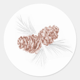 Gräs-koner brun grått vintervigseldek runt klistermärke