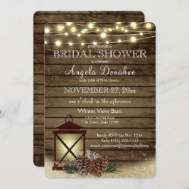 Gräs-koner och Lantern Rustic-Möhippa Inbjudningar