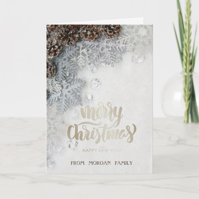 Gräs-koner, Snöflingor-Helgdag-kort Helgkort (Framsida)